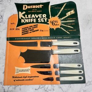 Amazing Rare Vintage Duraset Kleaver Knife Set Well Preserved Original Box NEW‎